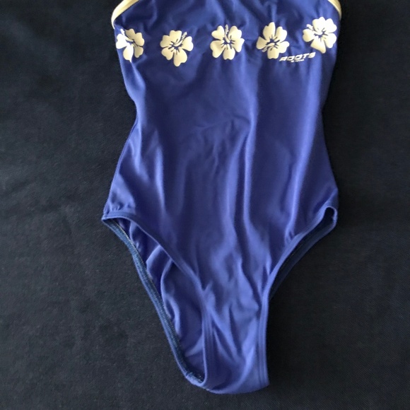 Roots Swim NWT Girls One Piece Swimsuit 12 Blue🇨🇦 - Picture 3 of 7